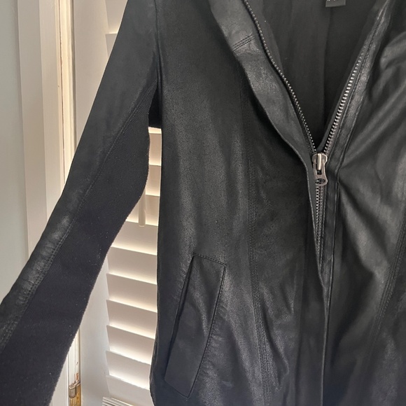 Hooded Leather Jacket - Picture 2 of 7